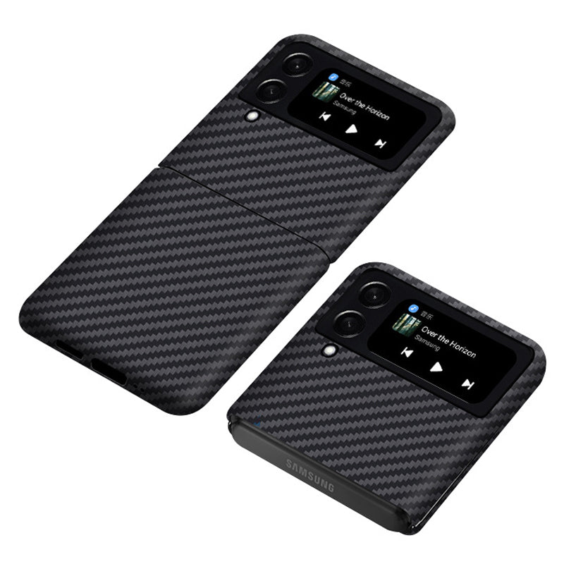 For Samsung Galaxy Z Flip4 5G Carbon Fiber Texture Aramid Fiber Back Case Anti-drop Ultra Slim Phone Cover For Samsung Galaxy Z Flip4 5G Carbon Fiber Texture Aramid Fiber Back Case Anti-drop Ultra Slim Phone Cover
